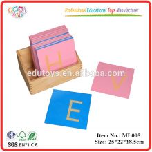 Montessori Language Sandpaper Letters alphabet, Capital Case Print, with Box Wooden Alphabets